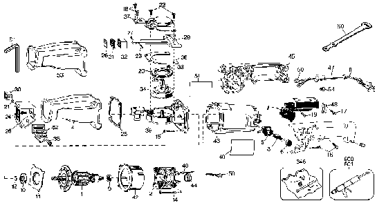 Exploded Diagram A Diagram and Parts List for BD4500-04 Type 1 Black and Decker Miter Saw